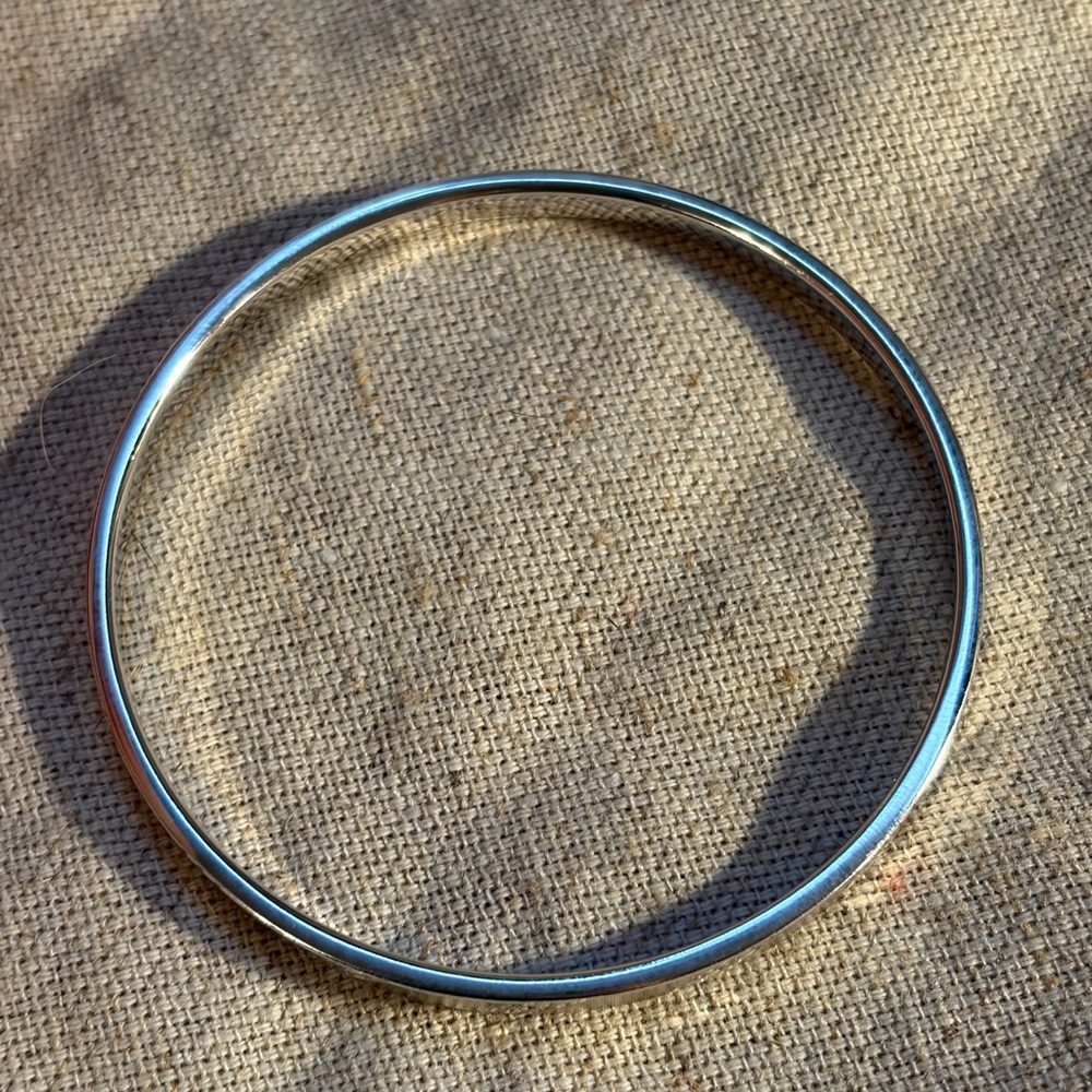 Monet Silver-Tone Circular Bangle - image 1